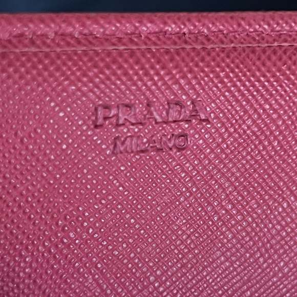 PRADA Pink Diagramme Saffiano Fiocco Leather Wallet WOC with Satin Dust Bag - Picture 6 of 8